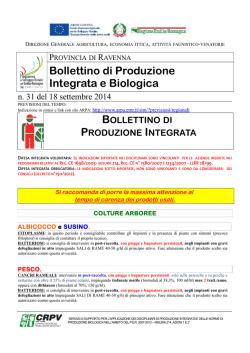 Bollettino tecnico n. 31 del 18 settembre 2014