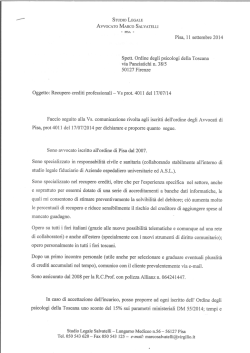 Avv. Salvatelli Marco - Ordine degli Psicologi della Toscana