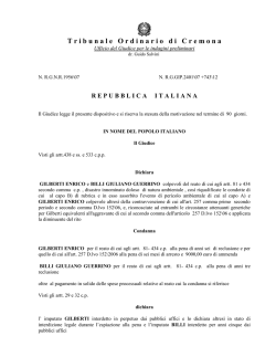 T r i b u n a l e   O r d i n a r i o   d i   C r e m o n a