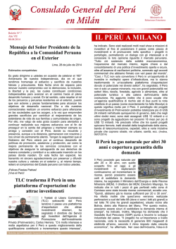 IL PER&Ugrave; A MILANO - Ministerio de Relaciones Exteriores