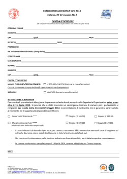 Scheda iscrizione Macroarea Sud 2014