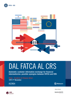 DAL FATCA AL CRS 2014 Programma