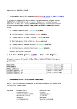 Comunicato del 20/11/2014 - ASD ColognoFrassatiRanica
