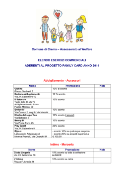 Elenco promozioni al 3 luglio per web