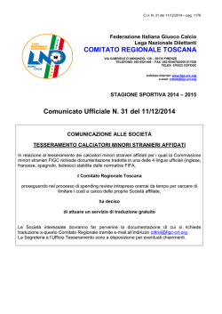 Comunicato Ufficiale - Figc - Comitato Regionale Toscana