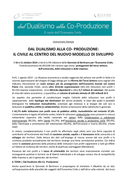 dal dualismo alla co- produzione: il civile al centro del nuovo