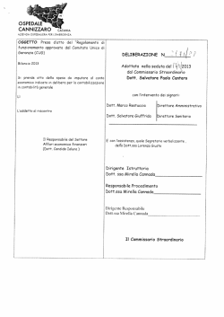 Presa Atto Regolamento - Azienda Ospedaliera Cannizzaro