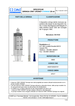 SPECIFICHE SIRINGA CRN® CRONO® SYRINGE 20 ml