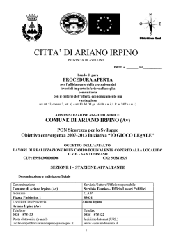 Bando - Programma Operativo Nazionale Sicurezza