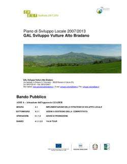 bando 4.1.1.3.5 VA in Tour - Comune di San Chirico Nuovo