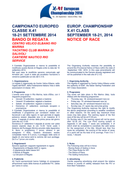 Notice of Race - Centro Velico Elbano