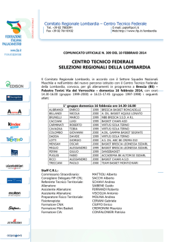 centro tecnico federale selezioni regionali della lombardia