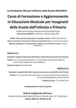 Corso di Aggiornamento 2014 - Istitutocomprensivocalcinaia.it