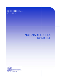 NOTIZIARIO SULLA ROMANIA