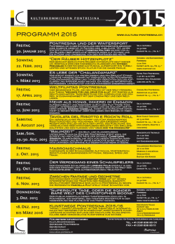 Jahresprogramm 2015 der Kulturkommission