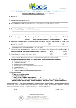 Modulo di denuncia CVT - Nobis Compagnia di Assicurazioni