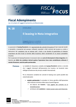Il leasing in Nota integrativa