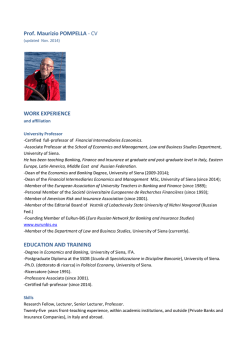 Curriculum Vitae - Universit&agrave; degli Studi di Siena