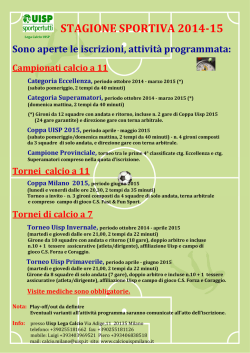 ST GIONE SPORTIV 2014-15 - Lega Calcio Uisp Milano