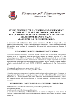 avviso pubblico per il conferimento di incarico a contratto ex art. 110