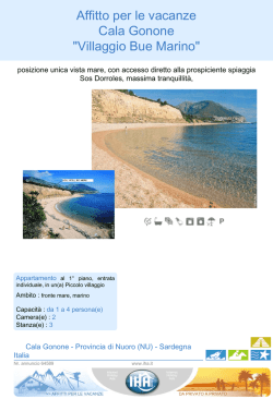 Affitto per le vacanze Cala Gonone "Villaggio Bue Marino"