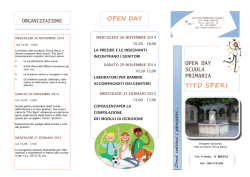 OPEN DAY TITO SPERI - Istituto Comprensivo Centro 2 Brescia