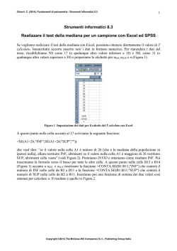 Strumenti Informatici 8.3 Test Mediana 1 campione