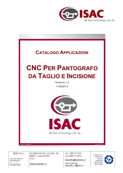 CNC PER PANTOGRAFO DA TAGLIO E INCISIONE