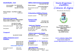 Opuscolo orari - Comune di Signa