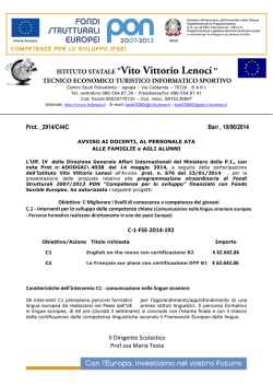 Disseminazione attivit&agrave; PON C-1-FSE-2014-192