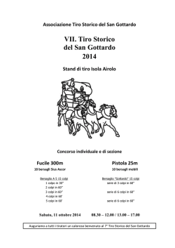 Regolamento tiro storico San Gottardo 2014