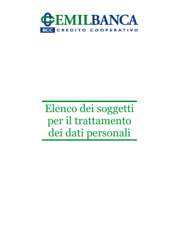 Elenco dei soggetti a cui possono essere comunicati i