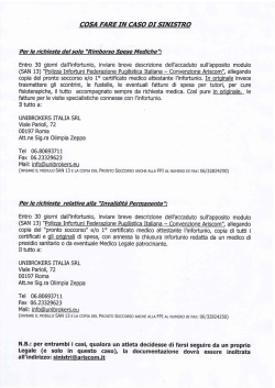 COSA FARE IN CASO DI SINISTRO - Federazione Pugilistica Italiana