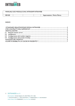 INTRAWEB s.r.l. 1 MANUALE USO MODULO DHL INTRASHIP