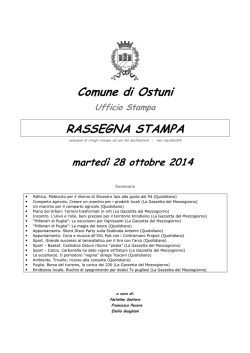 Comune di Ostuni RASSEGNA STAMPA