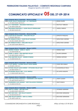 comunicato ufficiale n&deg; 05del 27-09-2014