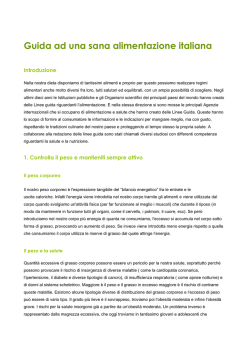 Guida ad una sana alimentazione italiana