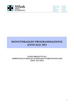 monitoraggio programmazione annuale ass6 2013