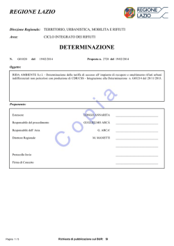 REGIONE LAZIO DETERMINAZIONE