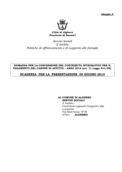 MODULO DOMANDA Allegato A