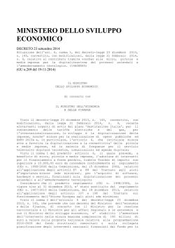 MINISTERO DELLO SVILUPPO ECONOMICO