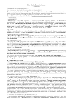 Programma di fisica 3A - Liceo Classico Luciano Manara