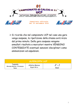 Comunicato ufficiale 01 - 30 settembre 2014_SACCA