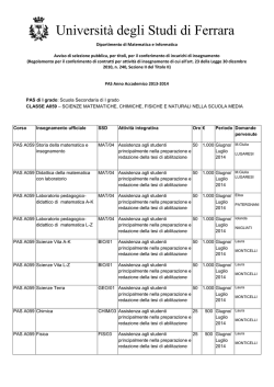 Facolt&agrave; di Scienze mm - Matematica - Universit&agrave; degli Studi di Ferrara