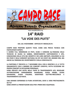 LA VOIE DES PUITS-Programma - Palermo Adventure 4x4 Club