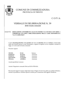 Delibera Giunta Comunale n. 39 dd. 15.09.2014