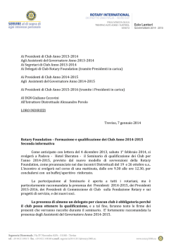 Seconda informativa - Distretto Rotary 2060