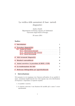 La verifica delle assunzioni di base: metodi