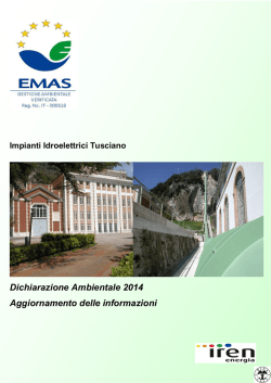 Dichiarazione Ambientale 2014 Aggiornamento