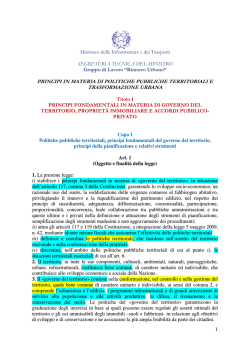principi in materia di politiche pubbliche territoriali e trasformazione